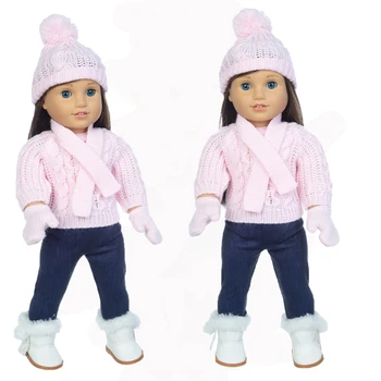 Világos rózsaszín Pulóver Ruha illik az Amerikai Lány 18 Inch amerikai lány baba alexander baba ruhák, baba kiegészítők a legjobb ajándék 1
