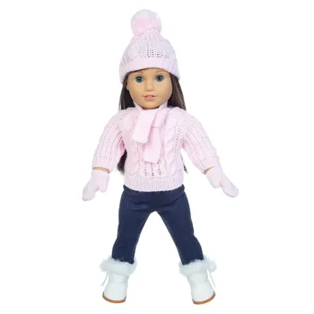 Világos rózsaszín Pulóver Ruha illik az Amerikai Lány 18 Inch amerikai lány baba alexander baba ruhák, baba kiegészítők a legjobb ajándék 2