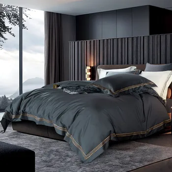 120 hosszú-vágott pamut szatén pamut fény luxus takaró fedél négy darab high-end hotel Európai stílusú pamut ágynemű 1