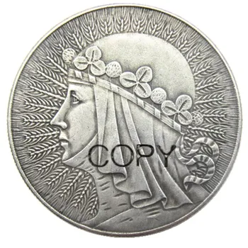 Lengyelország 10 Zlotych 1932 Ezüst Bevonatú Másolás Érme 1